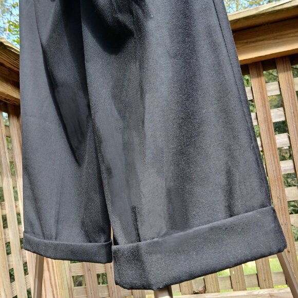 Trade In Motion Vintage Black Pleated Wide Legged Cuffed Trousers Sz 30 x 30 - Picture 7 of 8